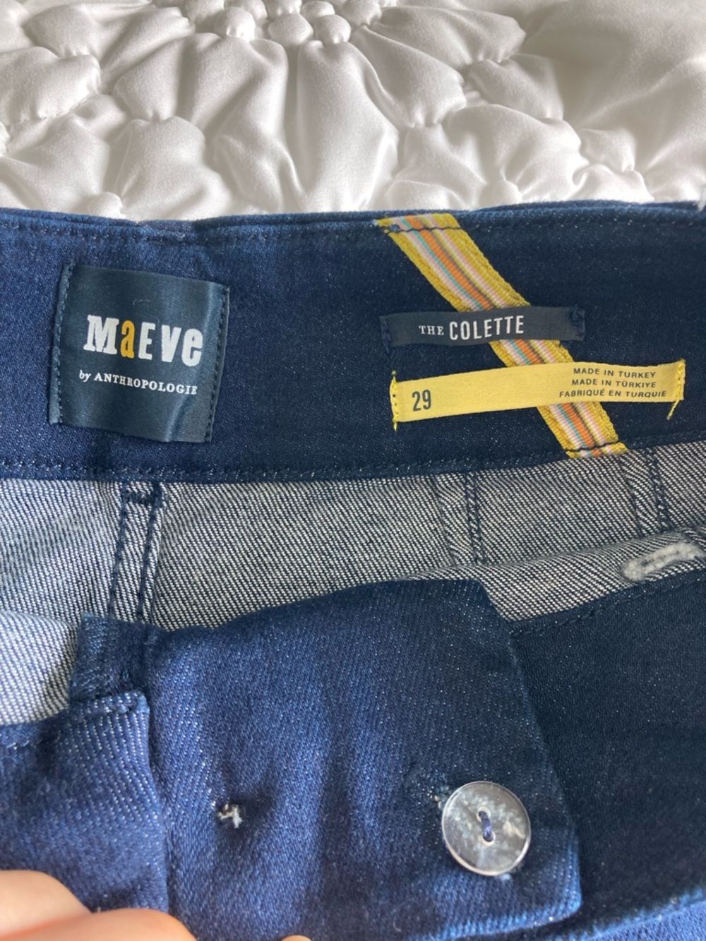 Maeve the colette High-Rise Wide Leg Jeans in Deep Indigo - Picture 4 of 4